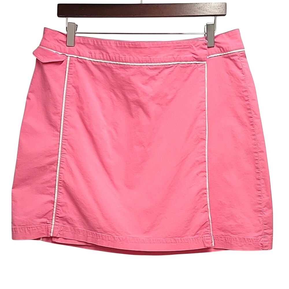 Dockers Golf Real Wrap Skirt Pink and White 97% Cotton 3% Spandex Size 12